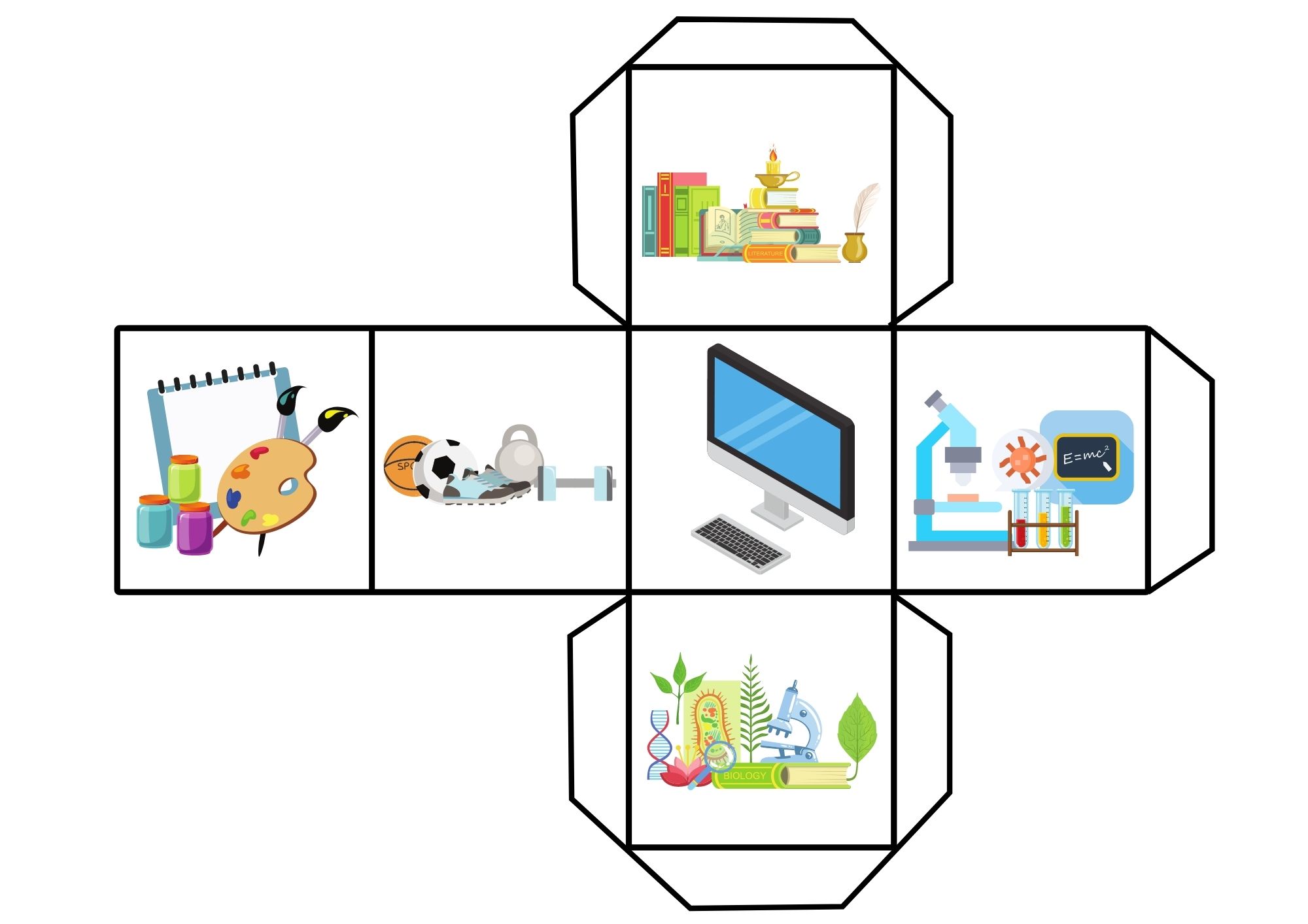 School Subjects Dice Game 
